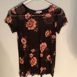 mesh floral t-shirt